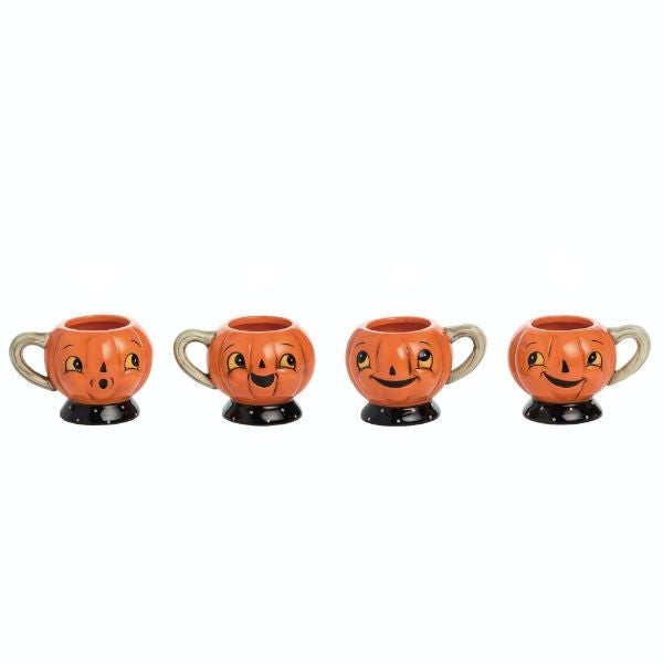 Jack-O-Lantern Tea Cups - 4 assorted
