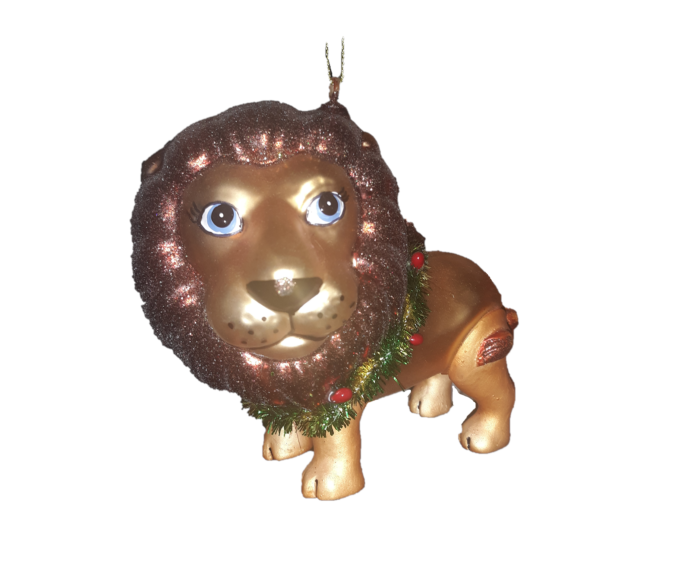 Glass Lion Ornament