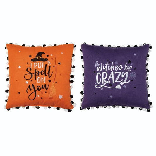 Halloween Pom-Pom Pillows - 2 assorted