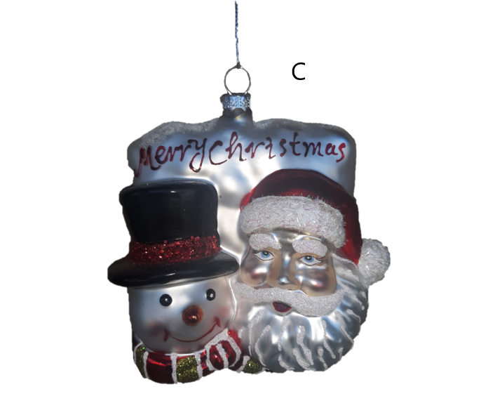 Santa and Friends Ornaments -4 assorted
